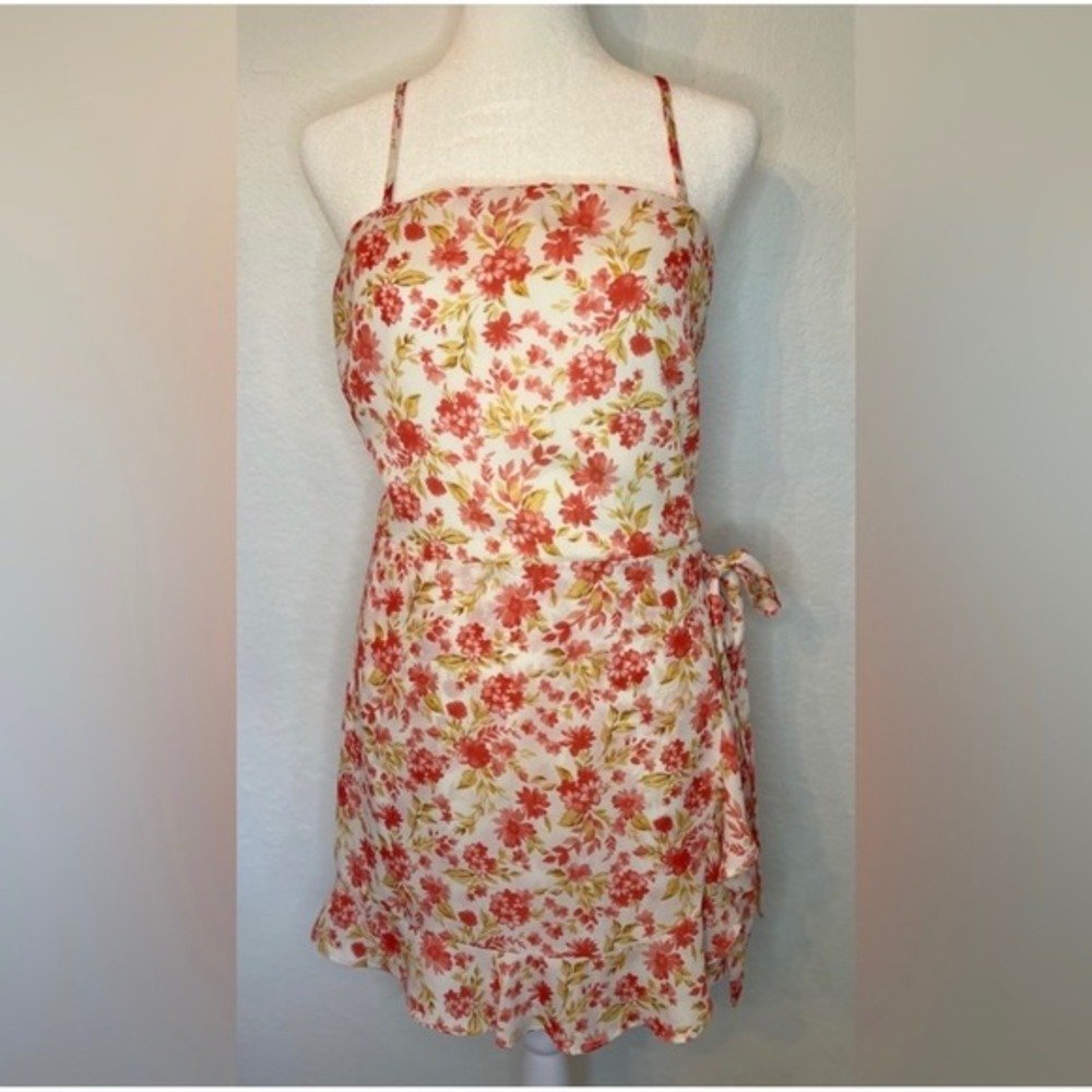 Altar'd State Floral Print Mini Dress Wrap Style Sleeveless Casual‎ Size  M